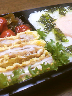 オムカツと野菜の煮浸し弁当-レシピのメイン写真