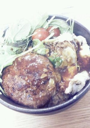 がっつり！ロコモコ丼◎残ったハンバーグで-レシピのメイン写真