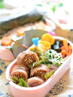 五平餅風♪里芋の豚肉巻きで郷土味弁当✿-レシピのメイン写真
