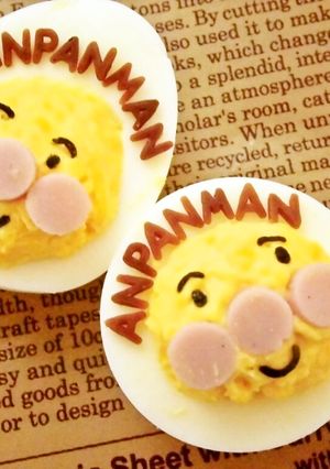 ゆで卵de簡単可愛いアンパンマン♪-レシピのメイン写真