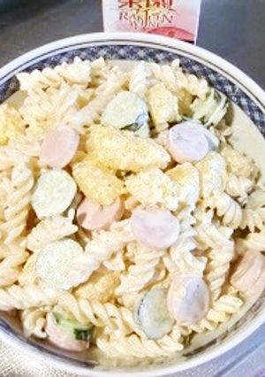 伊予かん缶とソーセージ入りマカロニサラダ-レシピのメイン写真