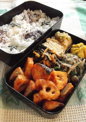 新潟弁当✿蓮根と鮭のかんずりケチャップ-レシピのメイン写真