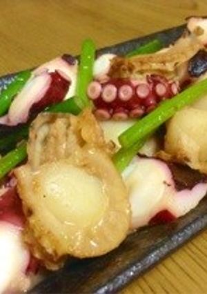 たことベビーホタテとニンニクの芽炒め-レシピのメイン写真
