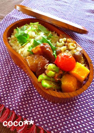 甘旨とろける林檎の豚肉巻きのお弁当-レシピのメイン写真