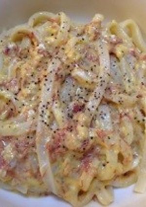 簡単!!濃厚カルボナーラ風うどん☆-レシピのメイン写真