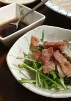 舞茸と水菜のカリカリベーコンサラダ-レシピのメイン写真