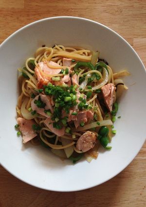 秋鮭で和風パスタ。-レシピのメイン写真