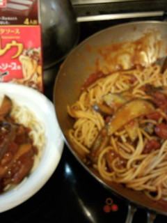 ナスのトマトパスタ-レシピのメイン写真