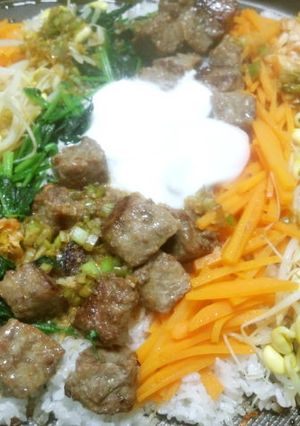 【簡単】ホットプレートでステーキビビンバ-レシピのメイン写真