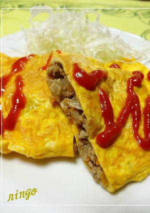 我が家の♡オムレツ♡野菜たっぷり挽肉入り-レシピのメイン写真