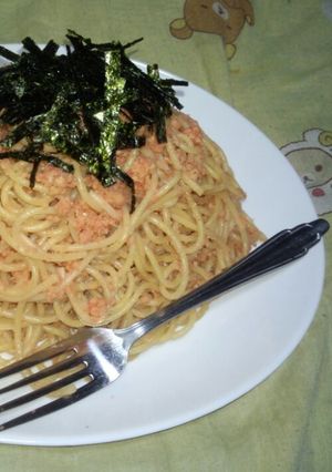 和えるだけで簡単！鮭明太パスタ-レシピのメイン写真