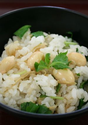 水煮大豆としょうがのさっぱり炊き込みご飯-レシピのメイン写真