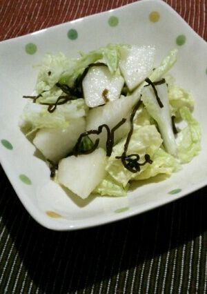 なしと塩昆布の白菜あえ ♪ご飯のお供に♪-レシピのメイン写真