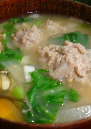 ＊肉団子お味噌汁＊-レシピのメイン写真