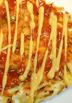 コーンにピーマンのお好み焼き^o^-レシピのメイン写真