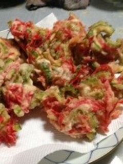ゴーヤと紅生姜のかき揚げ-レシピのメイン写真