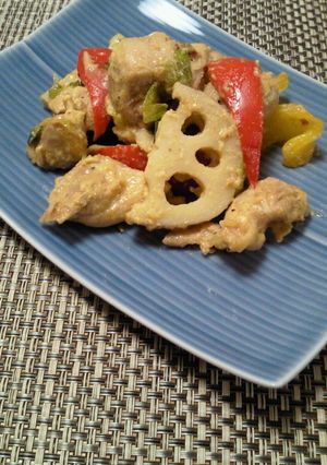 明治ブルガリアヨーグルト♪鶏蓮根パプリカ-レシピのメイン写真