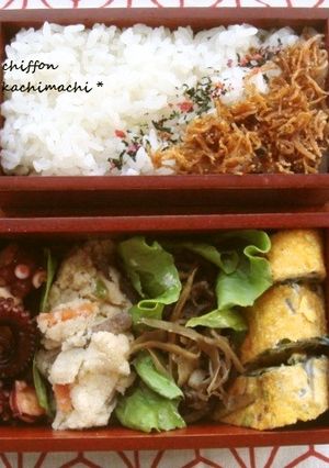 タコのガーリック醤油。のお弁当-レシピのメイン写真