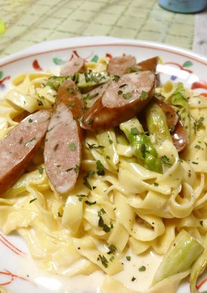 ソーセージのクリームソース タリアテッレ-レシピのメイン写真
