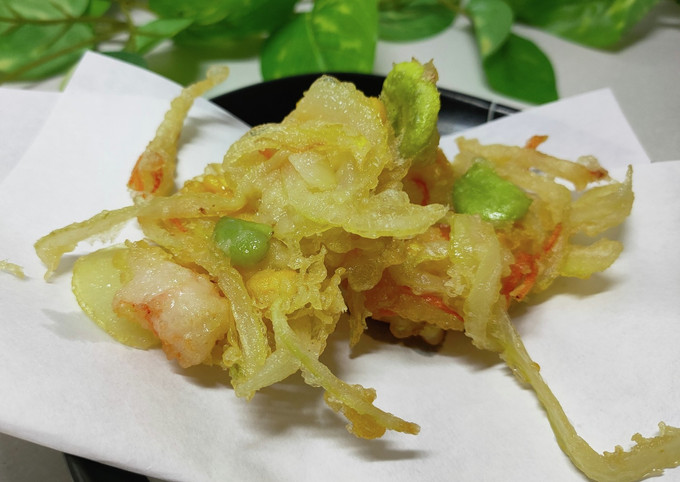 かき揚げ緑被せ氷コップ