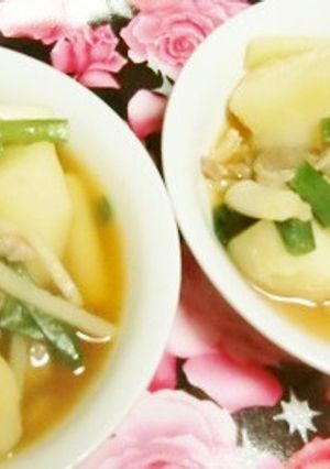 中華名菜で、じゃがいもとわけぎのスープ煮-レシピのメイン写真