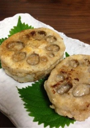 挽肉少なめヘルシー！蓮根挟み焼き-レシピのメイン写真