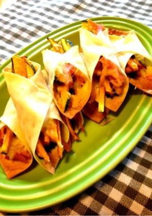 南瓜とチーズの揚げない春巻き-レシピのメイン写真