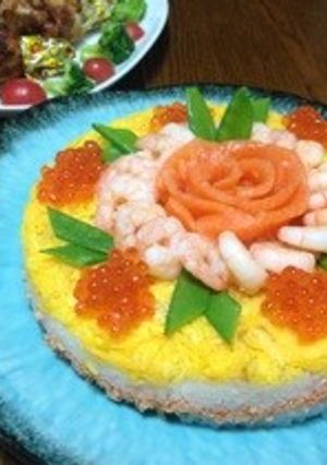 寿司ケーキで誕生日パーティーしましょ！-レシピのメイン写真