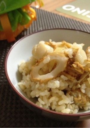 帆立の炊込みご飯(無水鍋QC使用)-レシピのメイン写真