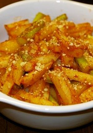 超簡単♪アスパラとポテトのケチャップ炒め-レシピのメイン写真