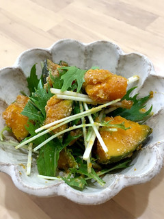 カボチャと水菜の秋サラダ-レシピのメイン写真
