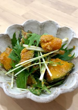 カボチャと水菜の秋サラダ-レシピのメイン写真