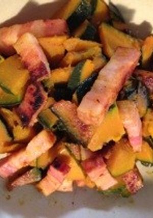 カボチャと厚切りベーコンの炒め物-レシピのメイン写真