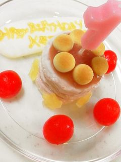 1歳バースデイ☆簡単離乳食誕生日ケーキ-レシピのメイン写真