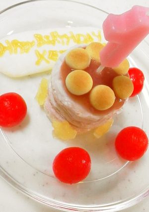 1歳バースデイ☆簡単離乳食誕生日ケーキ-レシピのメイン写真