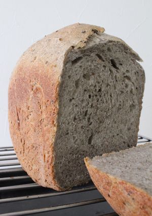 天然酵母(中種)黒ごま全粒粉食パンＨＢ　-レシピのメイン写真