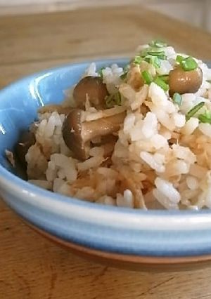 梅ツナきのこのレンジで簡単混ぜご飯-レシピのメイン写真