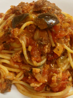 鯖@サバ缶とナスのトマト ソース パスタ-レシピのメイン写真