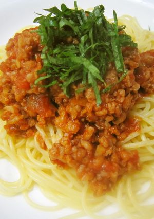 打ち豆と大豆ミートのミートソース風-レシピのメイン写真