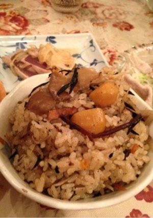 ストックひじきの煮物アレンジ炊込みごはん-レシピのメイン写真