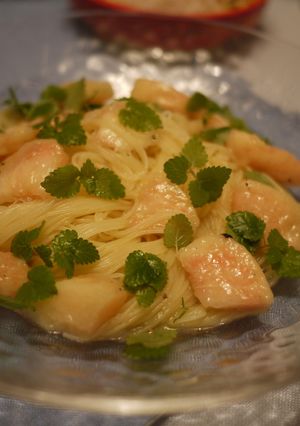 桃とミントの冷製パスタ-レシピのメイン写真