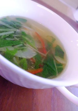 水菜とセロリと赤パプリカのスープ-レシピのメイン写真