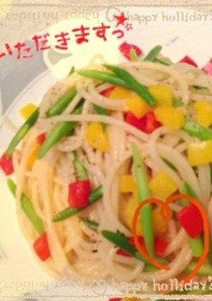 パプリカとニンニクの芽パスタ-レシピのメイン写真