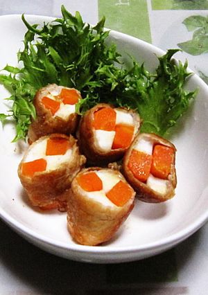 お弁当のおかず★にんじんとはんぺんの肉巻-レシピのメイン写真
