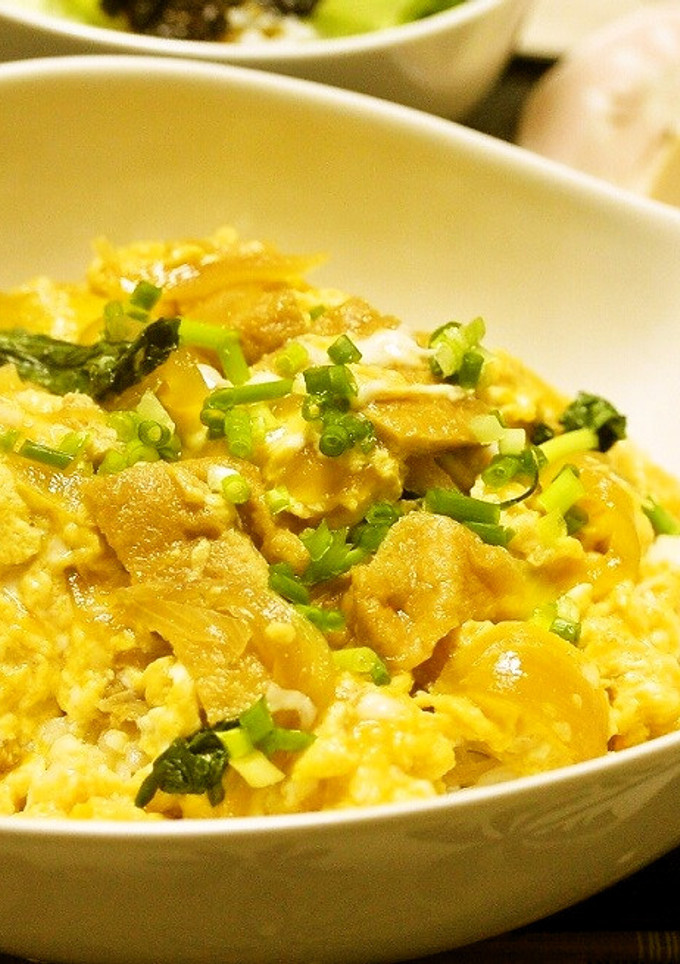 簡単！油揚げと玉ねぎの衣笠丼-レシピのメイン写真