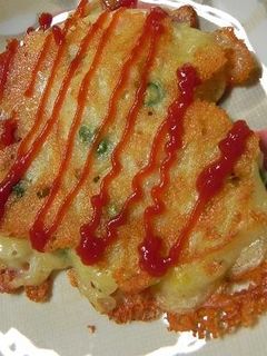 チーズがとろ~り★ピザ風お好み焼き-レシピのメイン写真