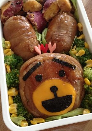 ♥ブサカワうさちゃんの肉巻きおにぎり♥-レシピのメイン写真