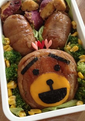 ♥ブサカワうさちゃんの肉巻きおにぎり♥-レシピのメイン写真