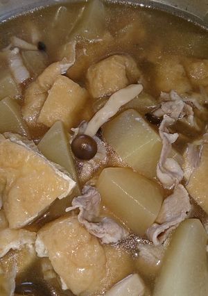 めんつゆで楽チン♪夕顔と豚肉の煮物-レシピのメイン写真