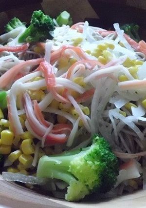 冷蔵庫にあるもので　簡単蕎麦サラダ-レシピのメイン写真